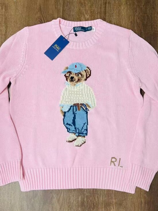 Polo Ralph Lauren Sweaters - Polo Ralph Lauren Pink Bear Crewneck Knit Sweater